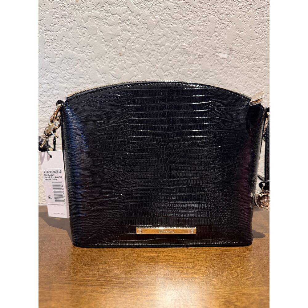 Mini Duxbury Black & Gray Assorted Genuine leather Brahmin Crossbody NWT
